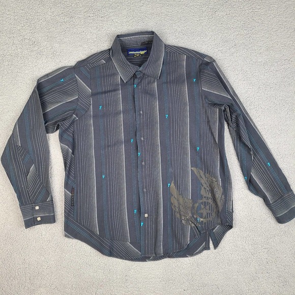 Red Button Seven 7 Other - Red Button Seven 7 Shirt Mens Large Black Long Sleeve Button Down 7's Embroidery